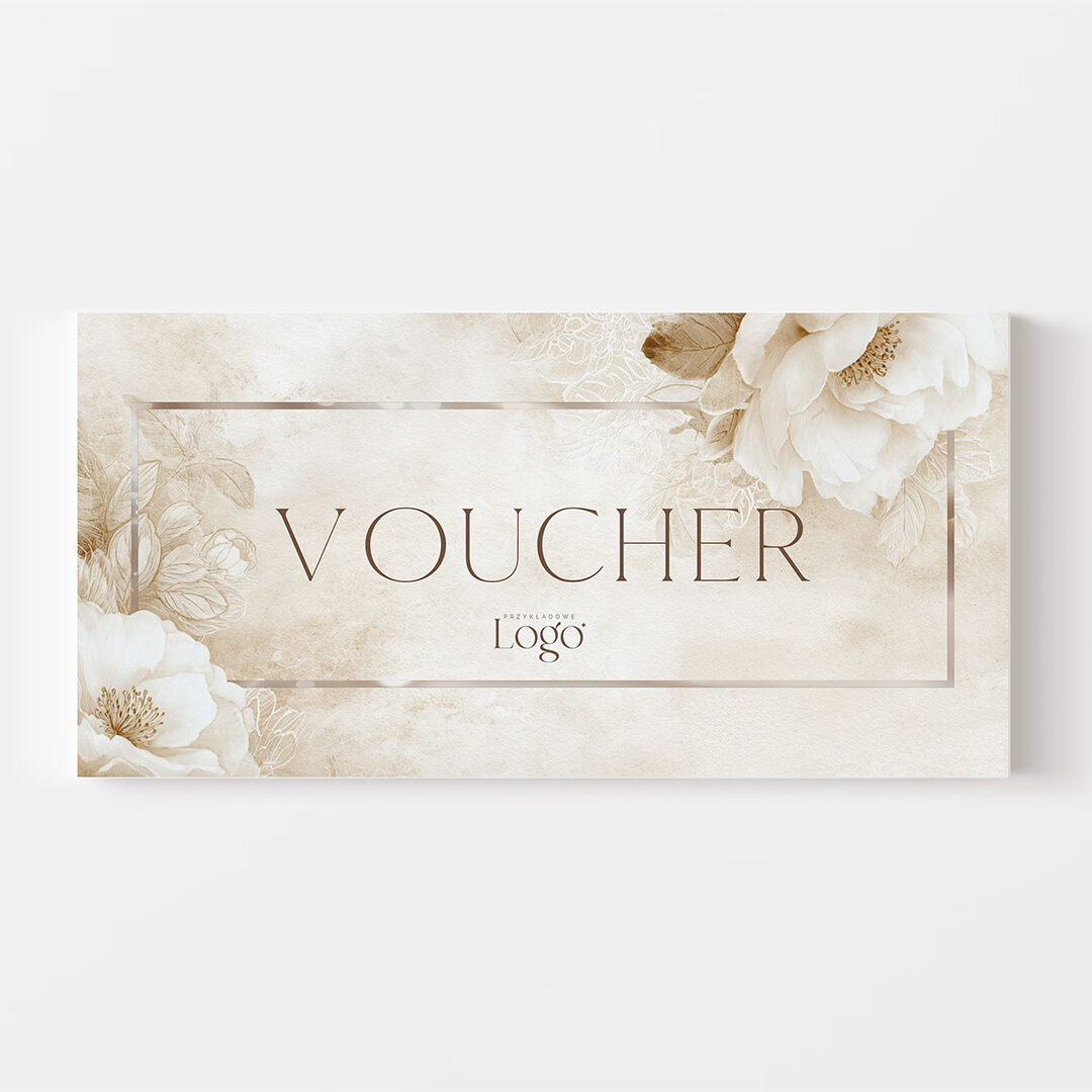 Voucher podarunkowy z odcieniach beżu  - VCH530