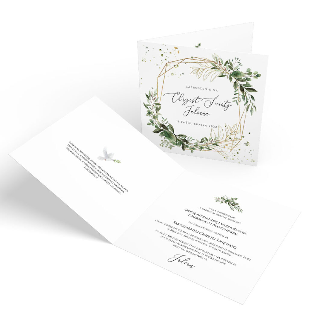 Zaproszenie Geometryczne na Chrzest Święty