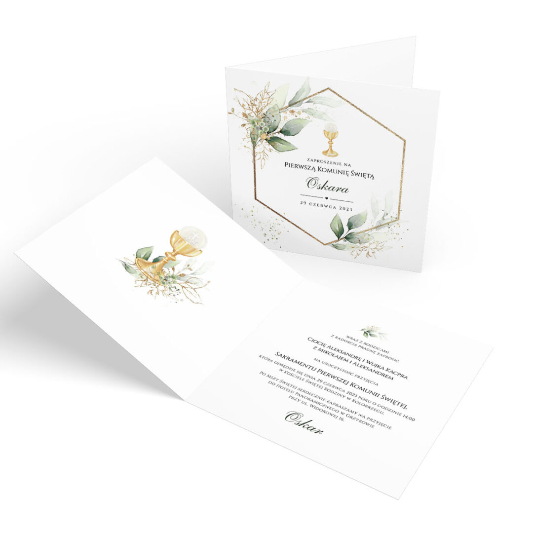 Zaproszenie na Komunię z hostią