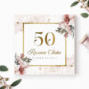 Zaproszenie na 50 rocznicę ślubu beż róż złoty