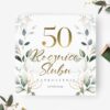 Zaproszenie na 50 Rocznicę Ślubu z motywem w odcieniach zieleni