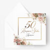 Personalizowane zaproszenie na 50 rocznicę ślubu wykonane na eleganckim papierze o gramaturze 350 g.