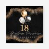 Zaproszenie na 18. urodziny w stylu glamour z czarnym tłem i złotymi elementami