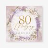 Zaproszenie RT65 na 80. urodziny z pastelowym kwiatowym wieńcem – elegancka i subtelna forma zaproszenia jubileuszowego.