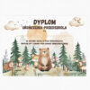 Dyplom ukończenia przedszkola z leśnymi zwierzętami i motywem przygody – GP°5