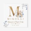 Zaproszenie na chrzest z misiem i inicjałem imienia – CE°123