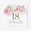 Zaproszenie na 18 z motywem kwiatów w odcieniach różu