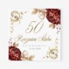 zaproszenie na 50 rocznicę slubu TG607 bordowe piwonie