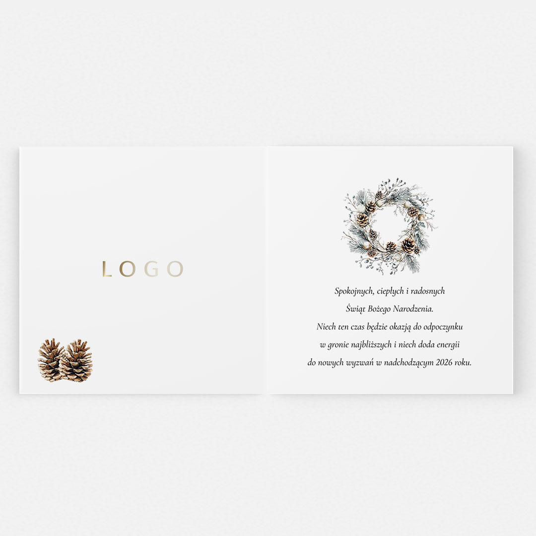 Kartka Świąteczna z wianuszkiem