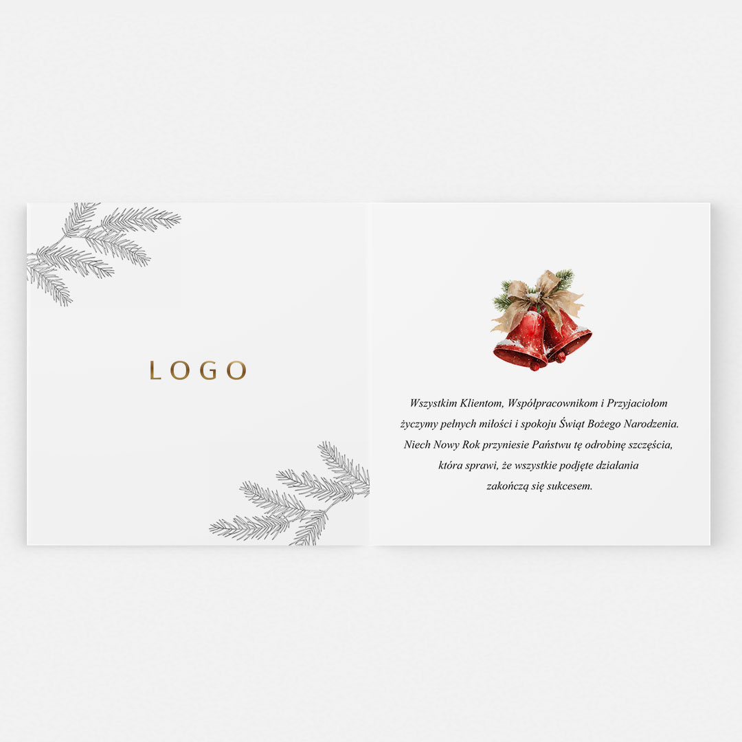 Kartki świąteczne z nadrukiem życzeń i logotypu firmy  – BN°599 - obrazek 2