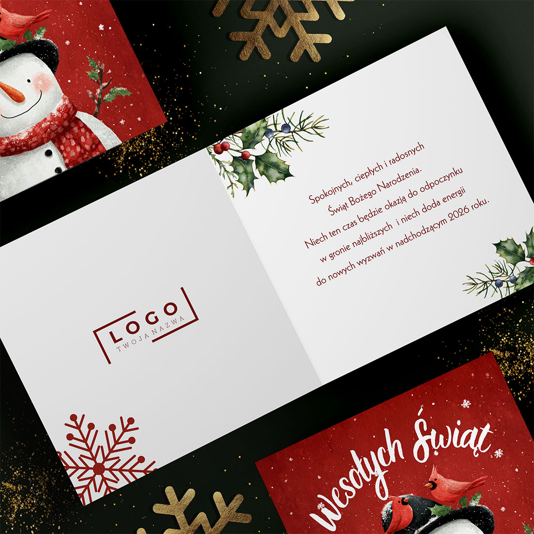 Firmowe Kartki Świąteczne z bałwankiem – BN°530 - obrazek 3