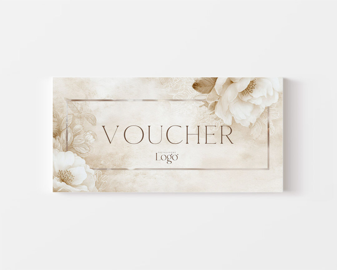 Voucher podarunkowy z odcieniach beżu  - VCH530