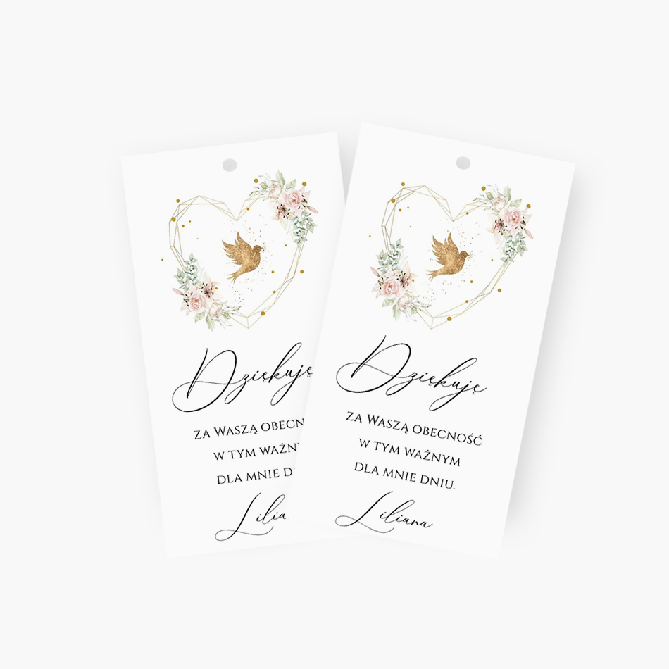Zawieszki z podziękowaniem dla gości – D°752