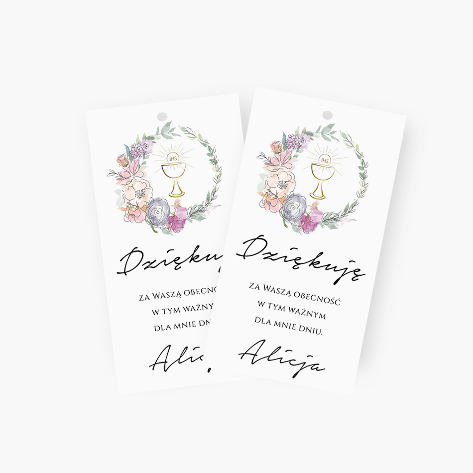 Zawieszki z podziękowaniem dla gości – D°753