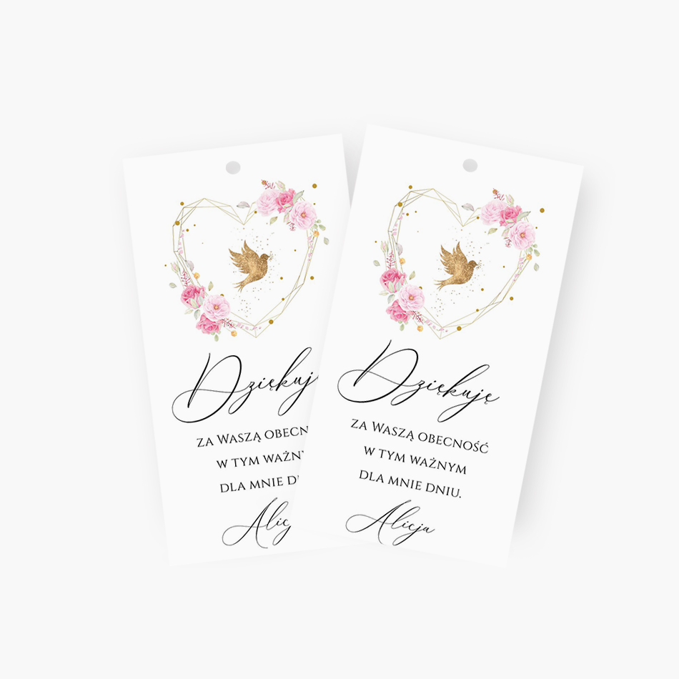 Zawieszki z podziękowaniem dla gości – D°750