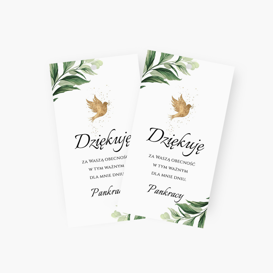 Zawieszki z podziękowaniem dla gości – D°751