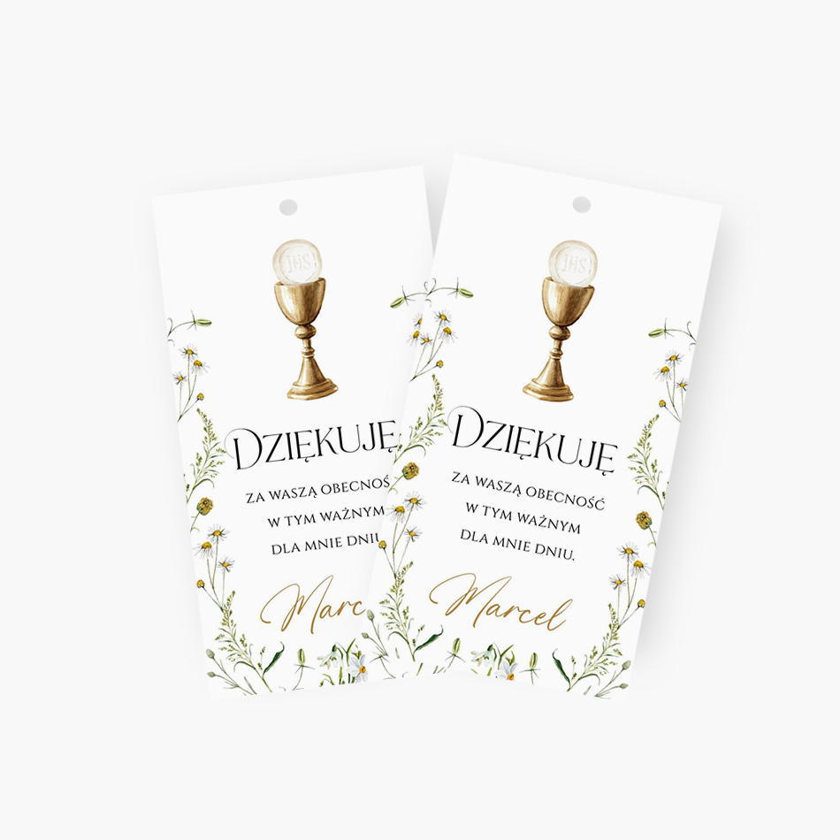 Zawieszki z podziękowaniem dla gości – D°701