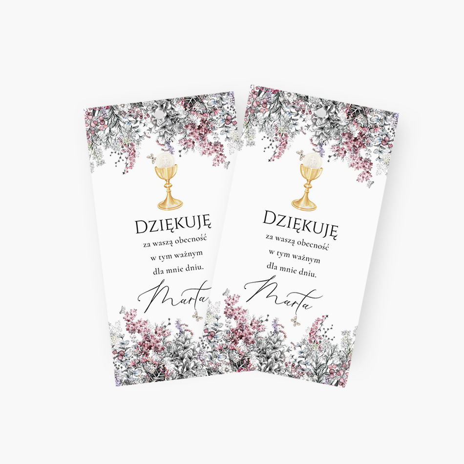 Zawieszki z podziękowaniem dla gości – D°702