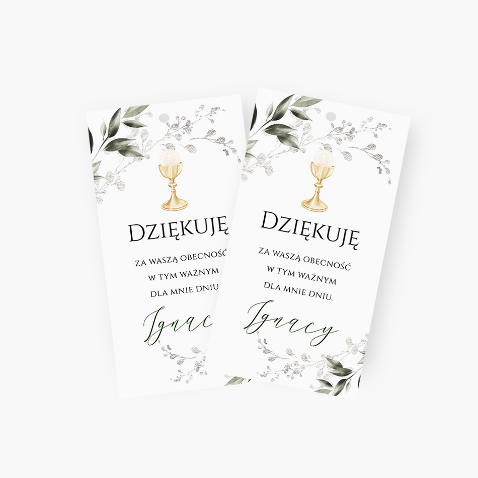 Zawieszki z podziękowaniem dla gości – D°721