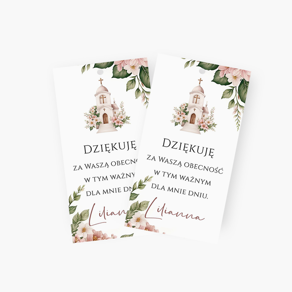 Zawieszki z podziękowaniem dla gości – D°738