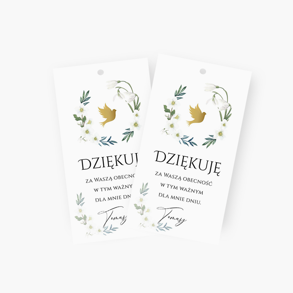 Zawieszki z podziękowaniem dla gości – D°778