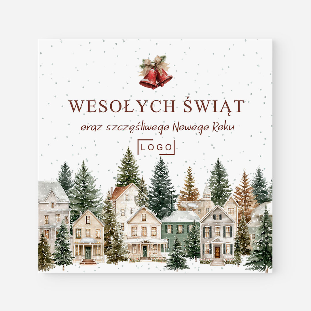Personalizowane Kartki Świąteczne z logo dla firm – BN°727