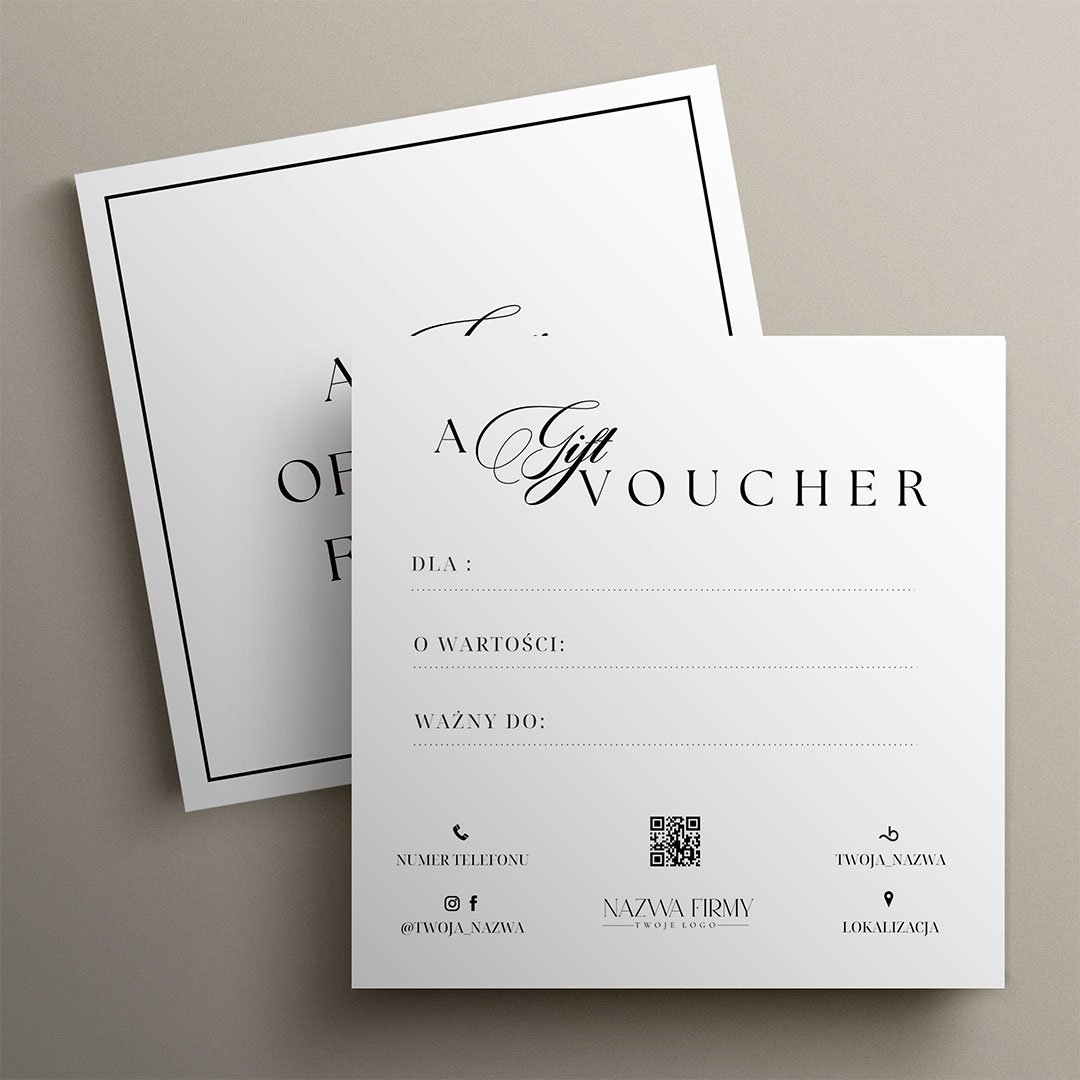 Nowoczesny minimalistyczny voucher podarunkowy - VCH591 - obrazek 2