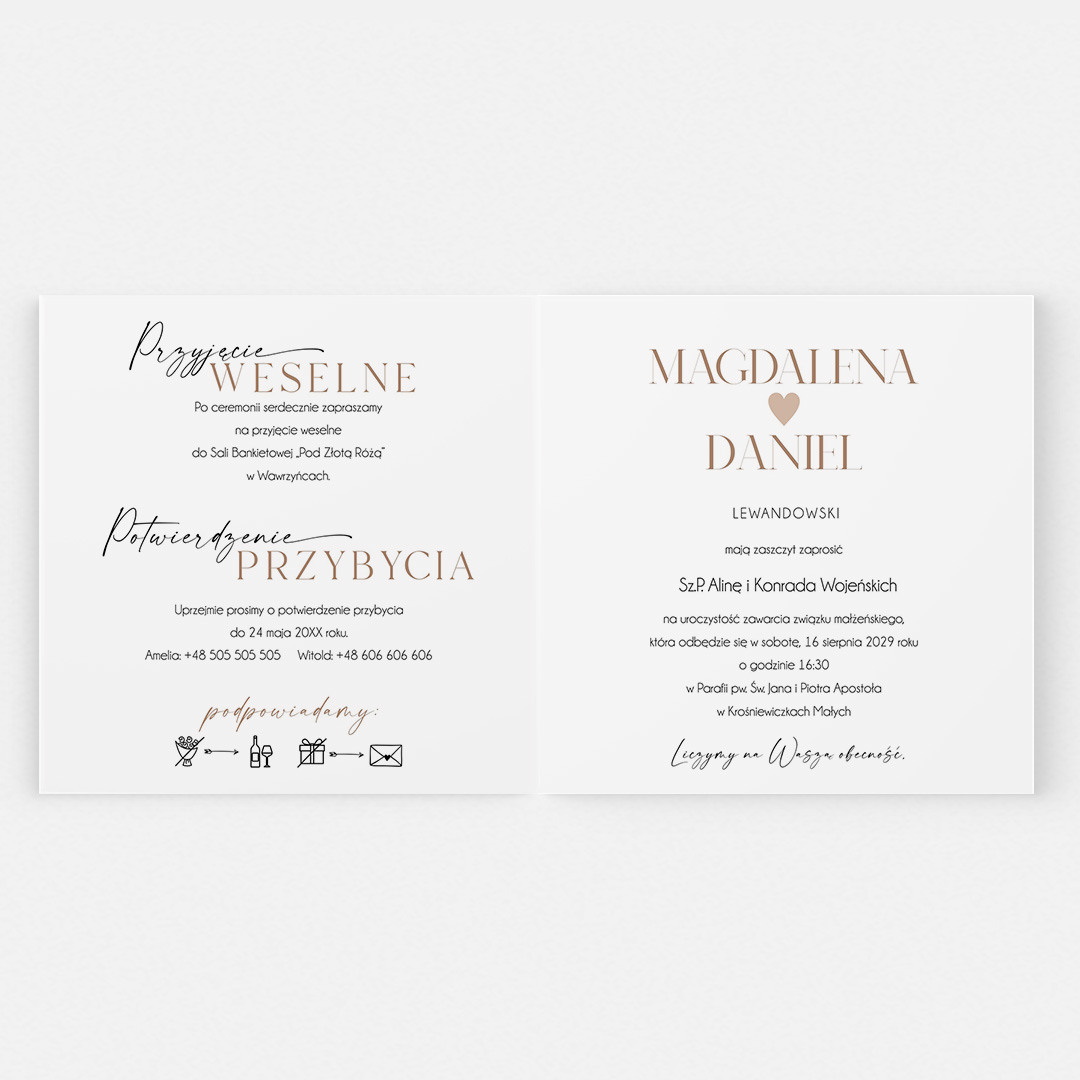 Alternative view of Zaproszenie Ślubne – Romantyczne – Eleganza