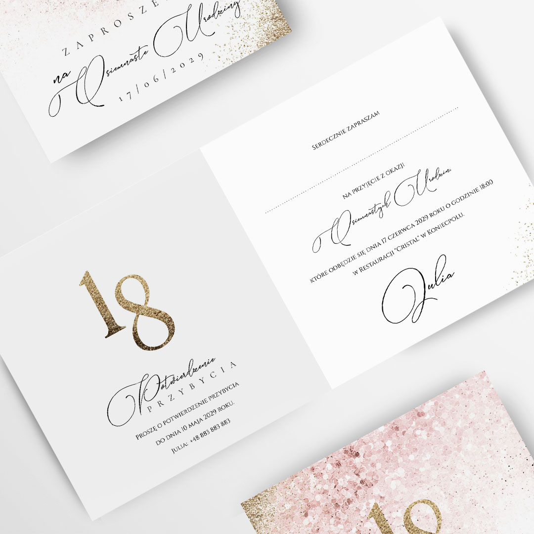 Alternative view of Zaproszenia na 18 urodziny dla dziewczyny - RT111