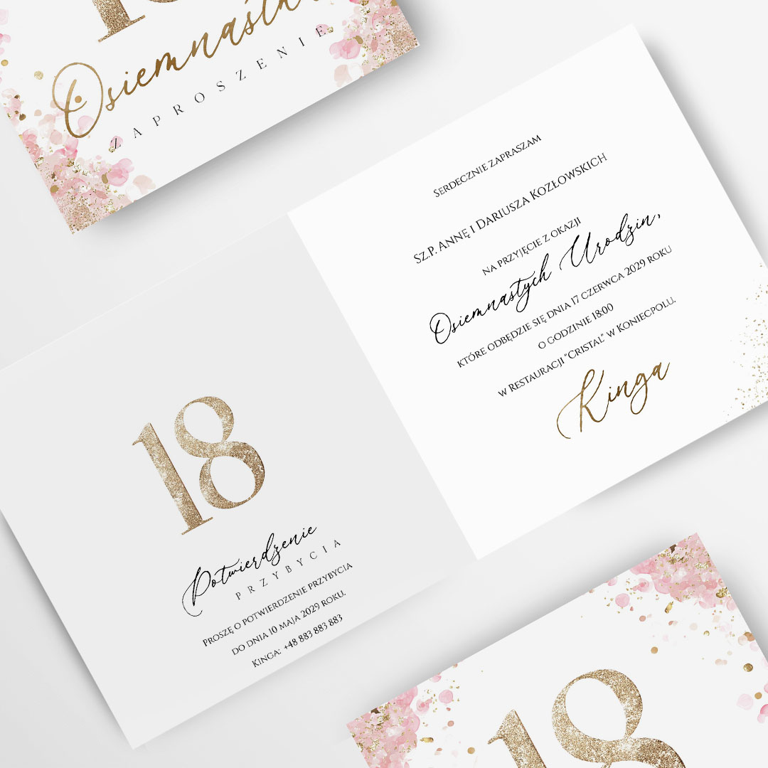 Alternative view of Zaproszenia na 18 urodziny dla dziewczyny - RT118