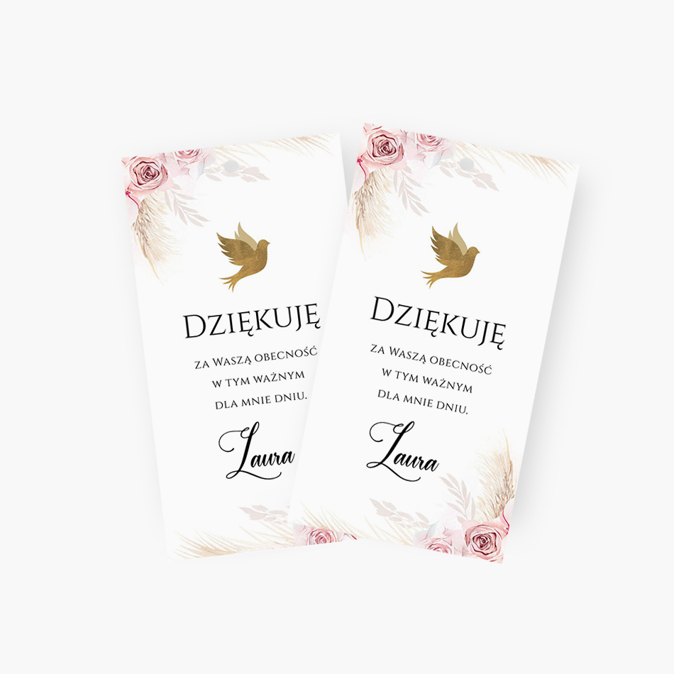 Zawieszki z podziękowaniem dla gości – D°776