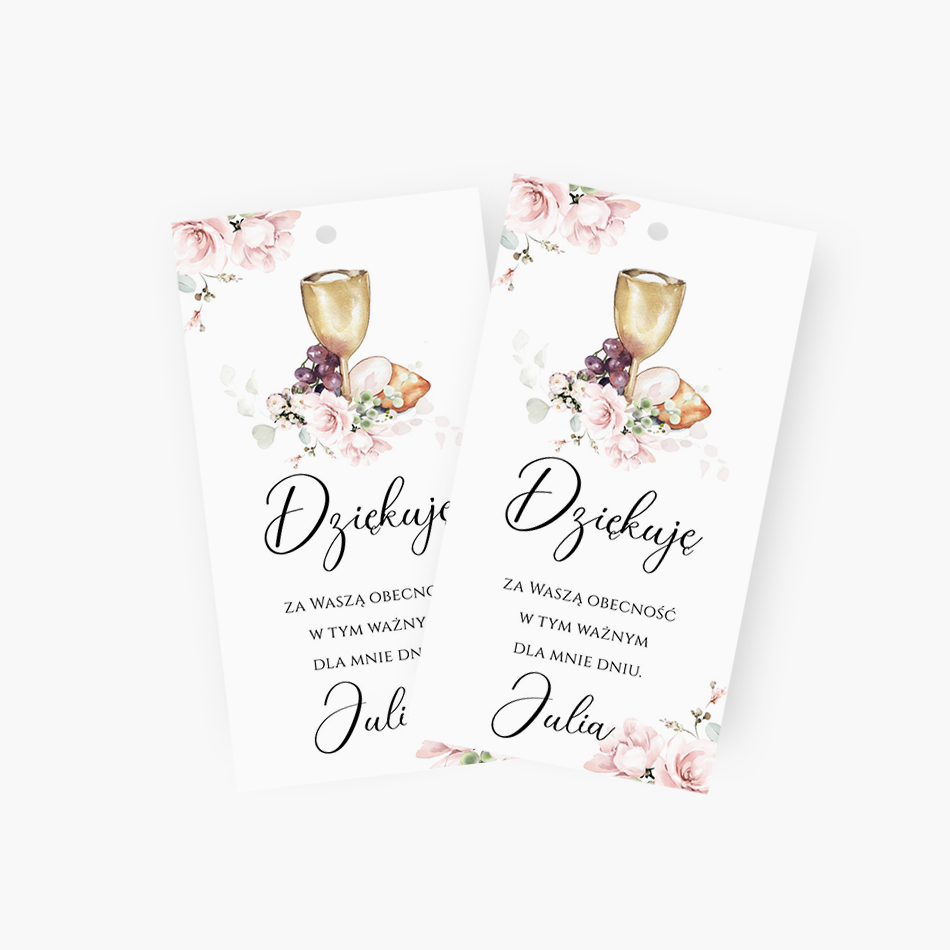 Zawieszki z podziękowaniem dla gości – D°764