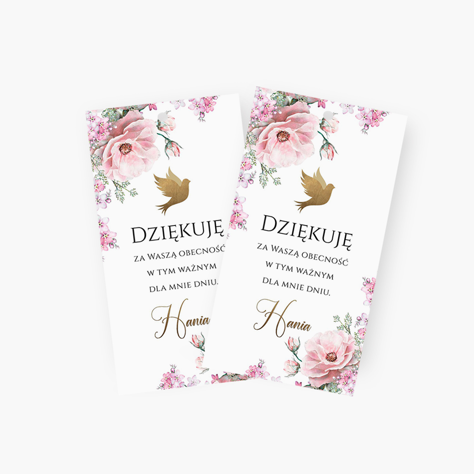 Zawieszki z podziękowaniem dla gości – D°771