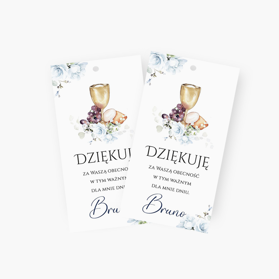 Zawieszki z podziękowaniem dla gości – D°768
