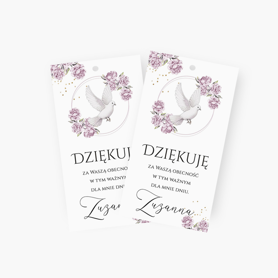 Zawieszki z podziękowaniem dla gości – D°769