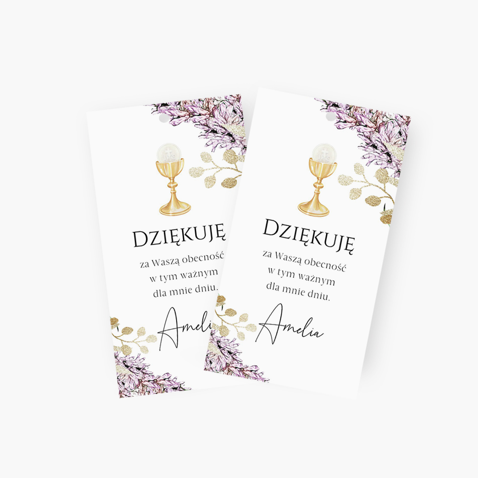 Zawieszki z podziękowaniem dla gości – D°772