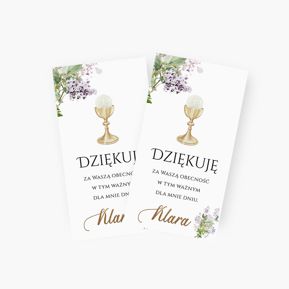 Zawieszki z podziękowaniem dla gości – D°780