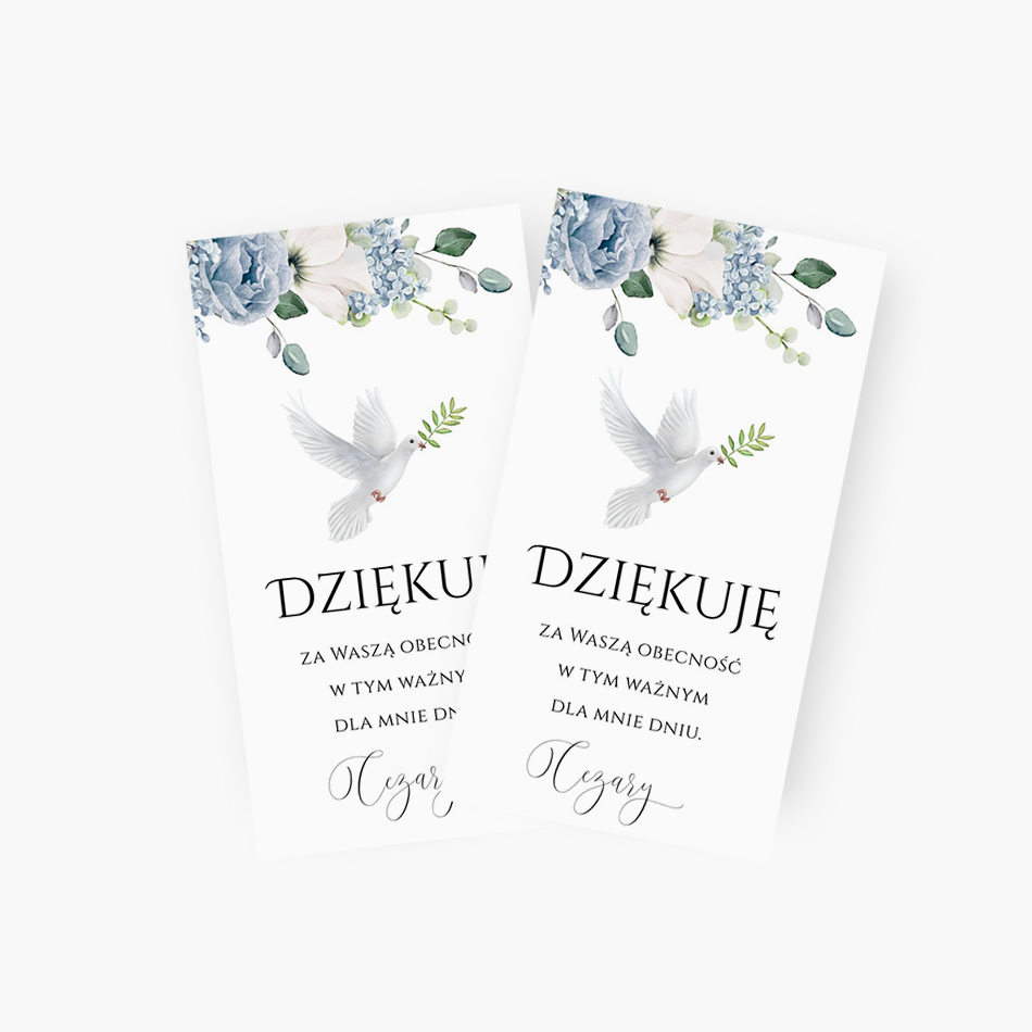 Zawieszki z podziękowaniem dla gości – D°781