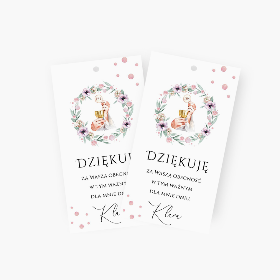 Zawieszki z podziękowaniem dla gości – D°782