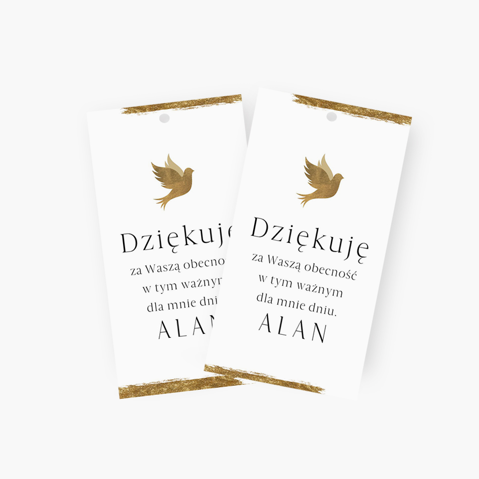 Zawieszki z podziękowaniem dla gości – D°783