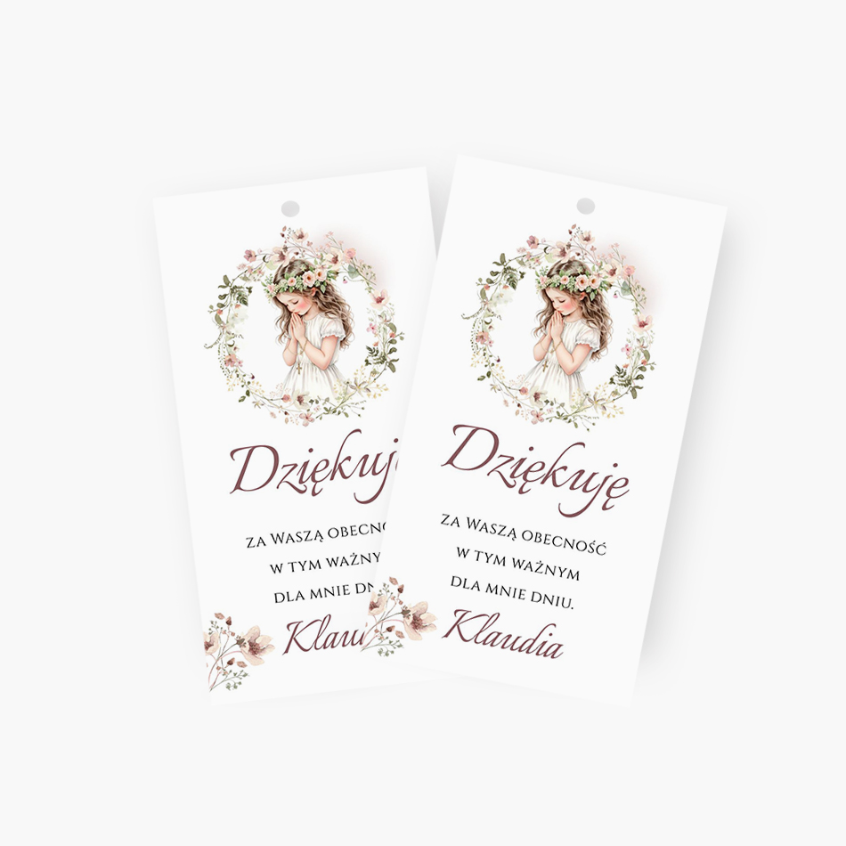 Zawieszki z podziękowaniem dla gości – D°785