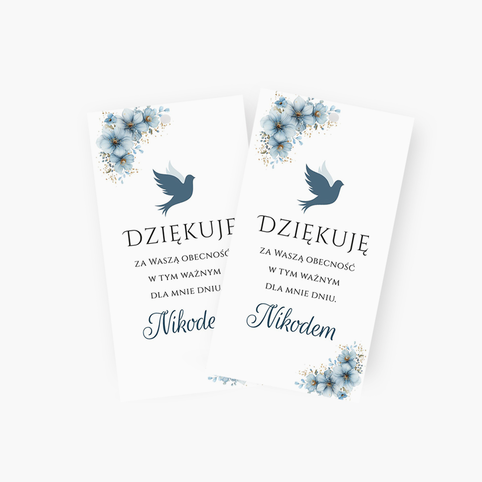 Zawieszki z podziękowaniem dla gości – D°786