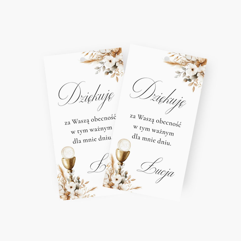 Zawieszki z podziękowaniem dla gości – D°787