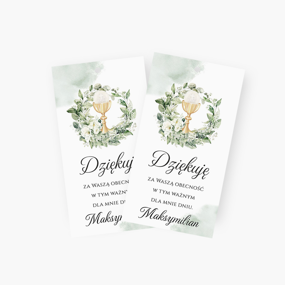 Zawieszki z podziękowaniem dla gości – D°788