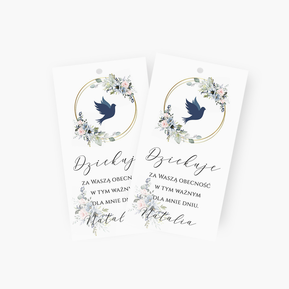 Zawieszki z podziękowaniem dla gości – D°791