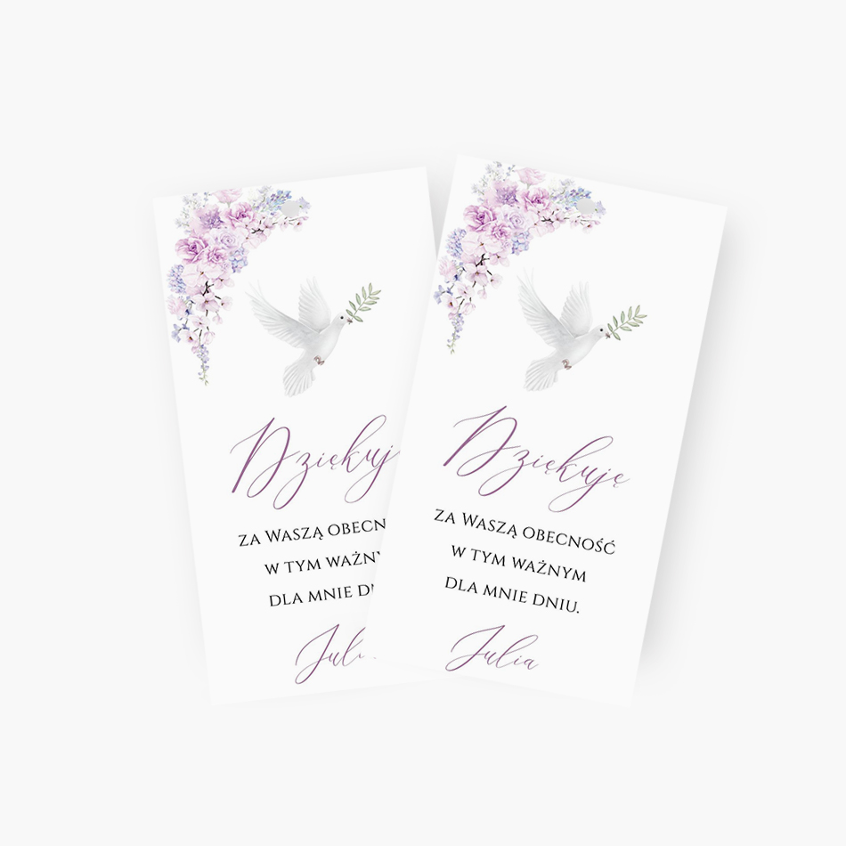 Zawieszki z podziękowaniem dla gości – D°793