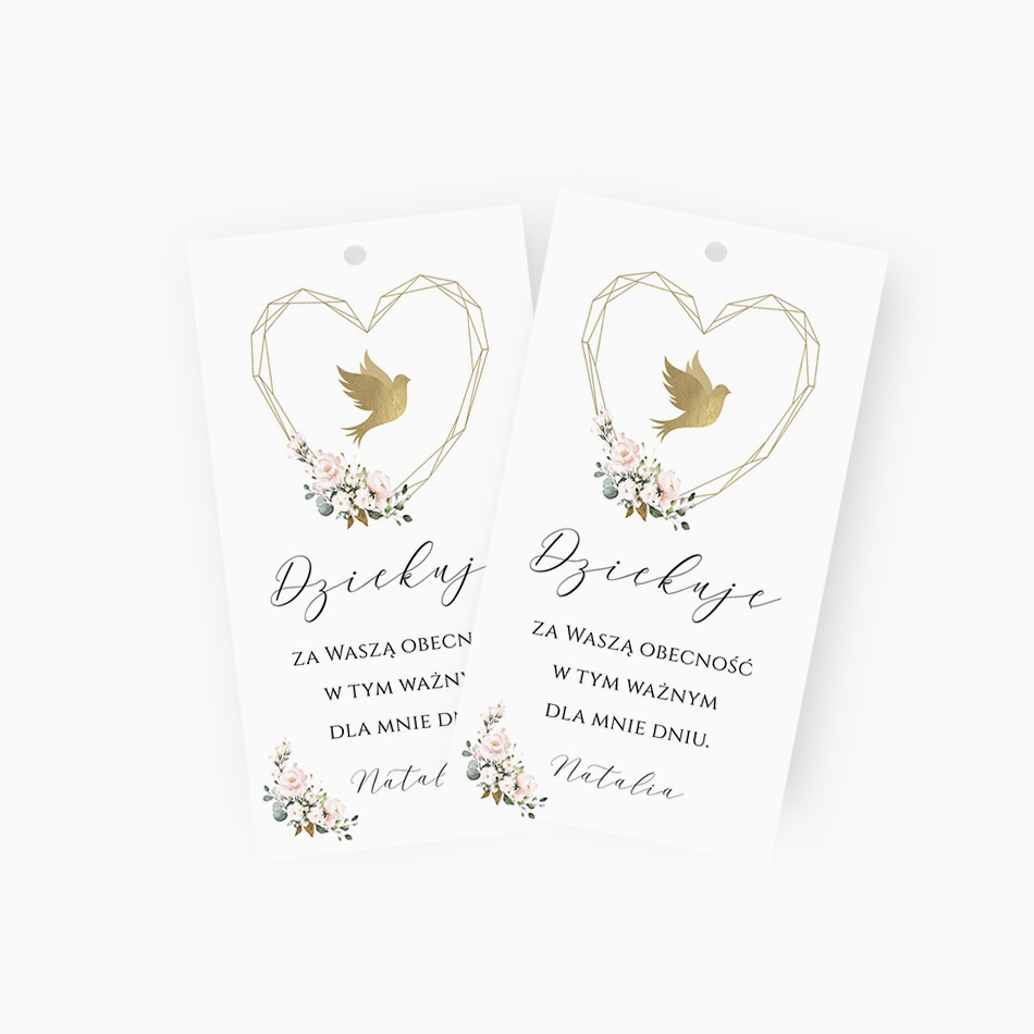 Zawieszki z podziękowaniem dla gości – D°794