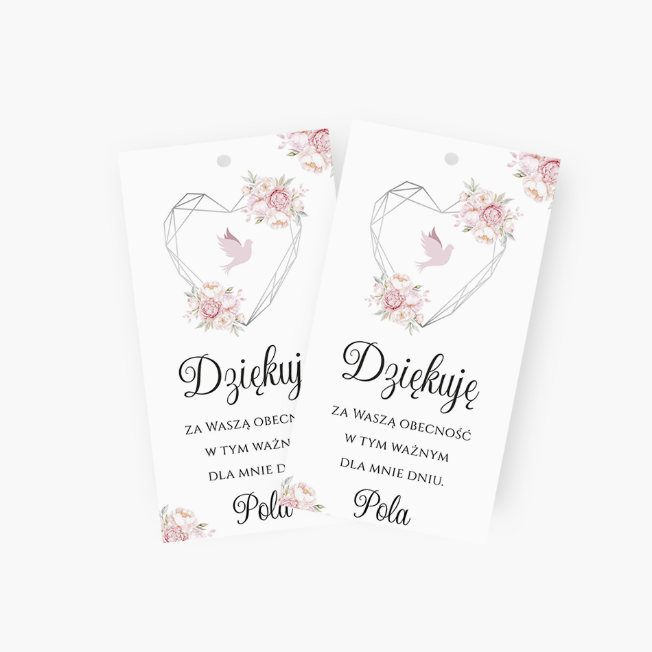 Zawieszki z podziękowaniem dla gości – D°795