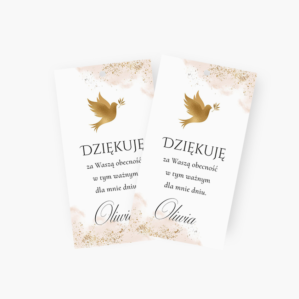 Zawieszki z podziękowaniem dla gości – D°798