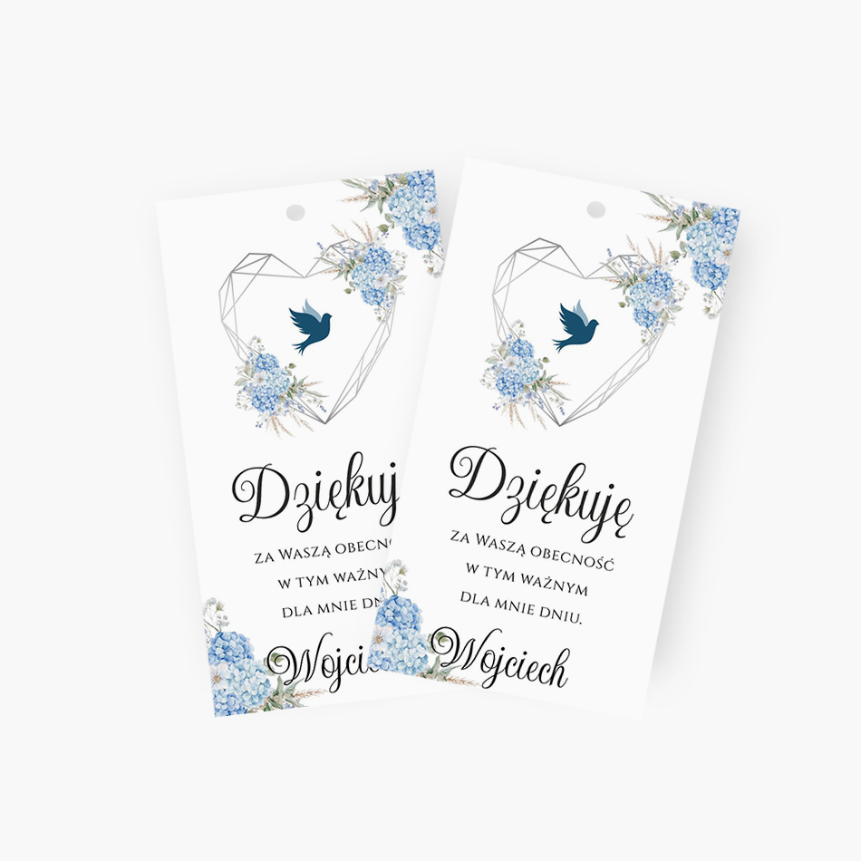 Zawieszki z podziękowaniem dla gości – D°799